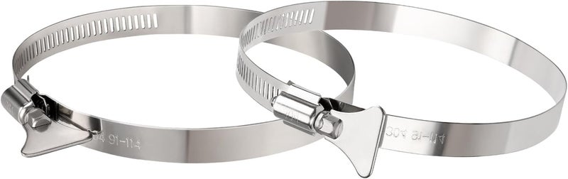 Suprom 2 Pcs 4 inch Hose Clamp, Adjustable 3 1/2"-4 1/2" Diameter 304 Stainless Steel Easy turn thumb Screw Worm Gear Hose Clamps For Securing Hose, Dryer, Automotive and Mechanical Applications - Image 1